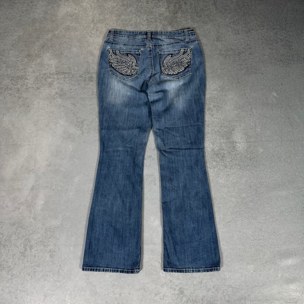 ND Weekend Wing Embellished Bootcut Blue Denim Stretch Womens Jeans - Size: 10 - Picture 9 of 11